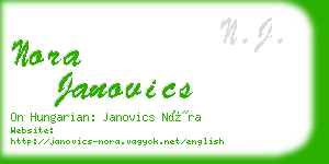 nora janovics business card